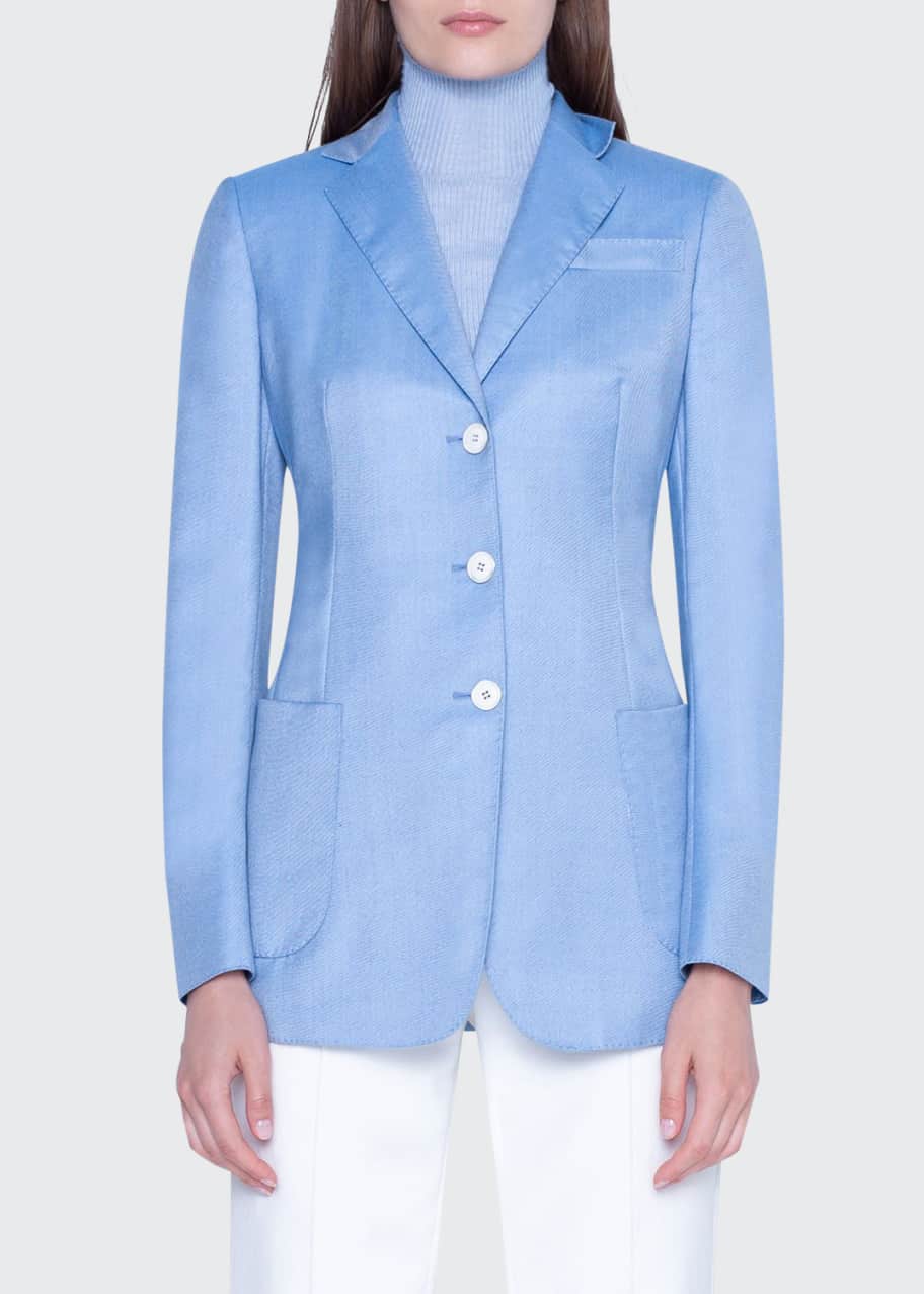 Image 1 of 1: Cashmere Notched-Collar Jacket