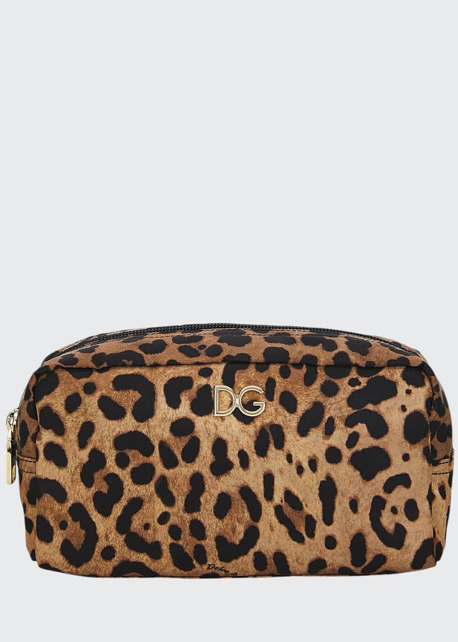 Dolce&Gabbana Leopard Nylon Cosmetics Pouch Bag Bergdorf Goodman