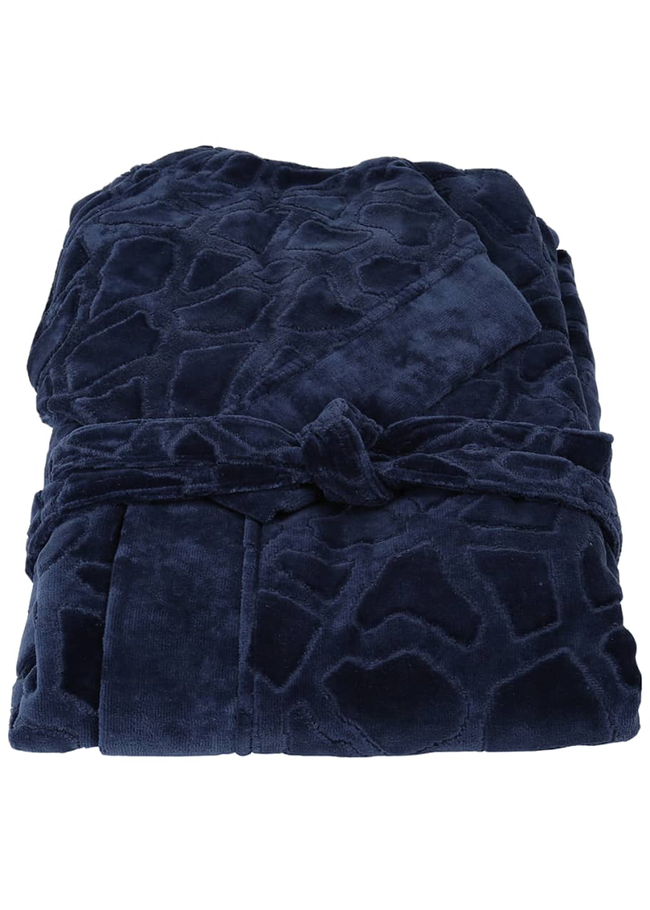 Image 1 of 1: Jerapah Italian Hooded Bathrobe, Blue