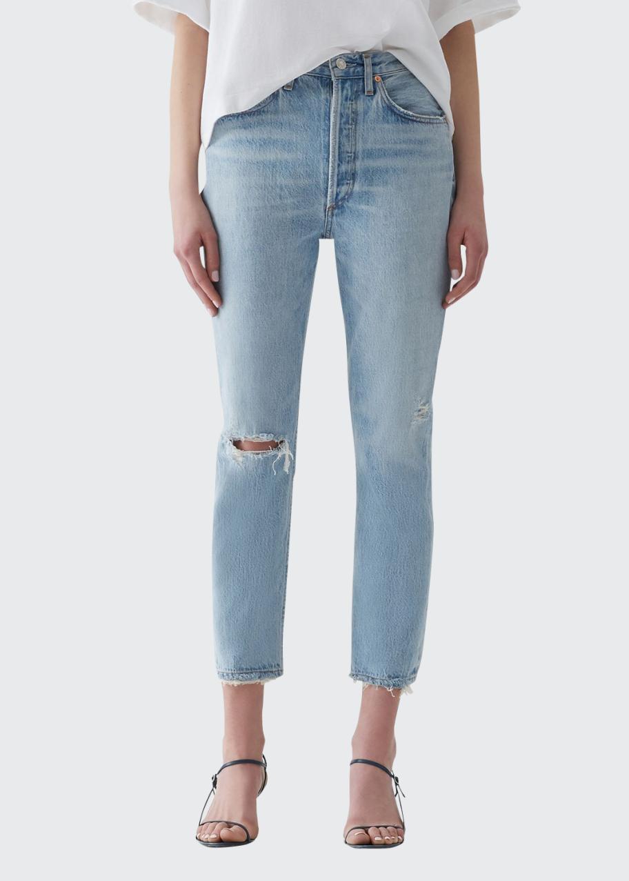 AGOLDE Riley High-Rise Straight Crop Jeans - Bergdorf Goodman