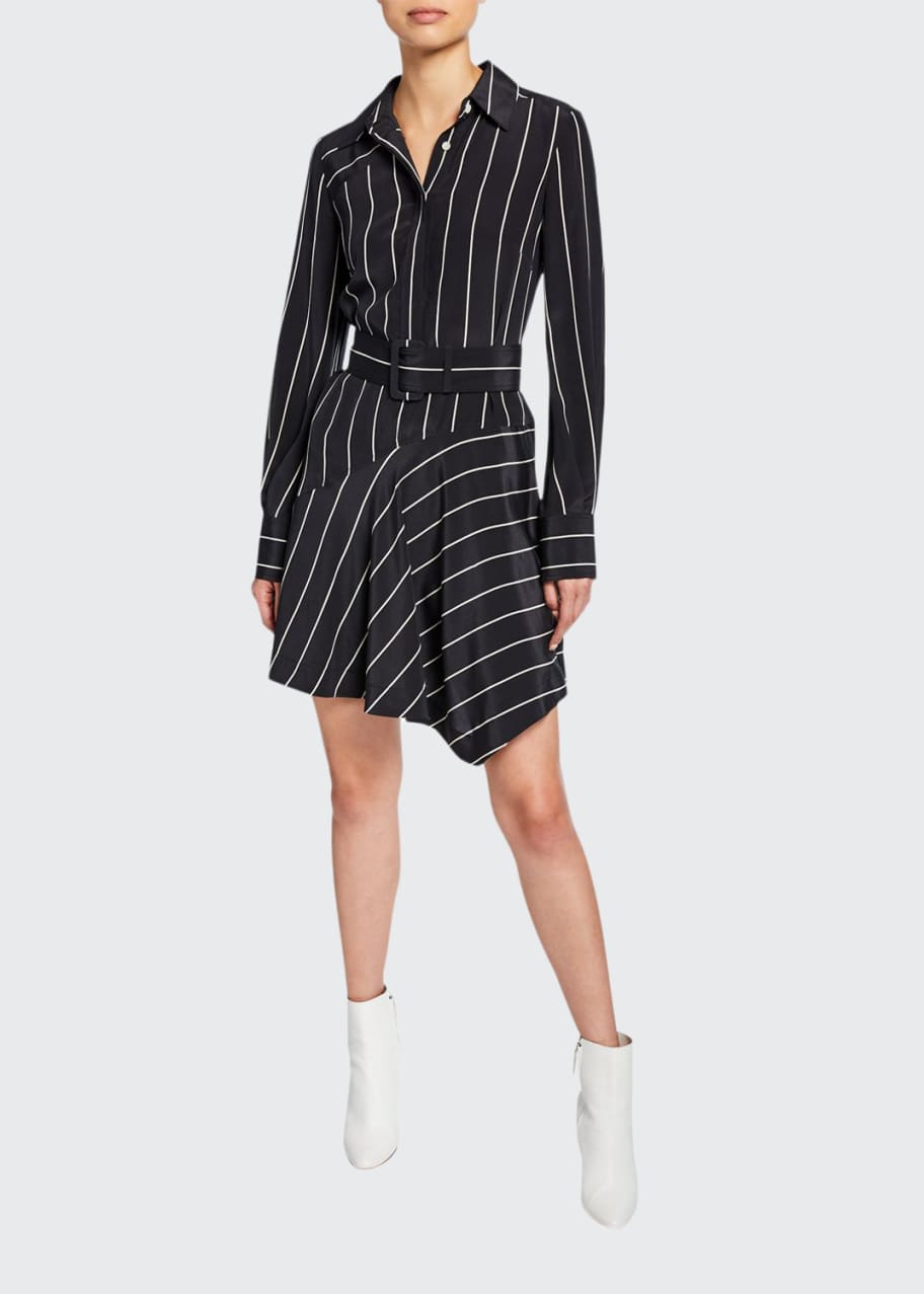 Derek Lam 10 Crosby Striped Belted Asymmetrical Shirt Dress - Bergdorf  Goodman