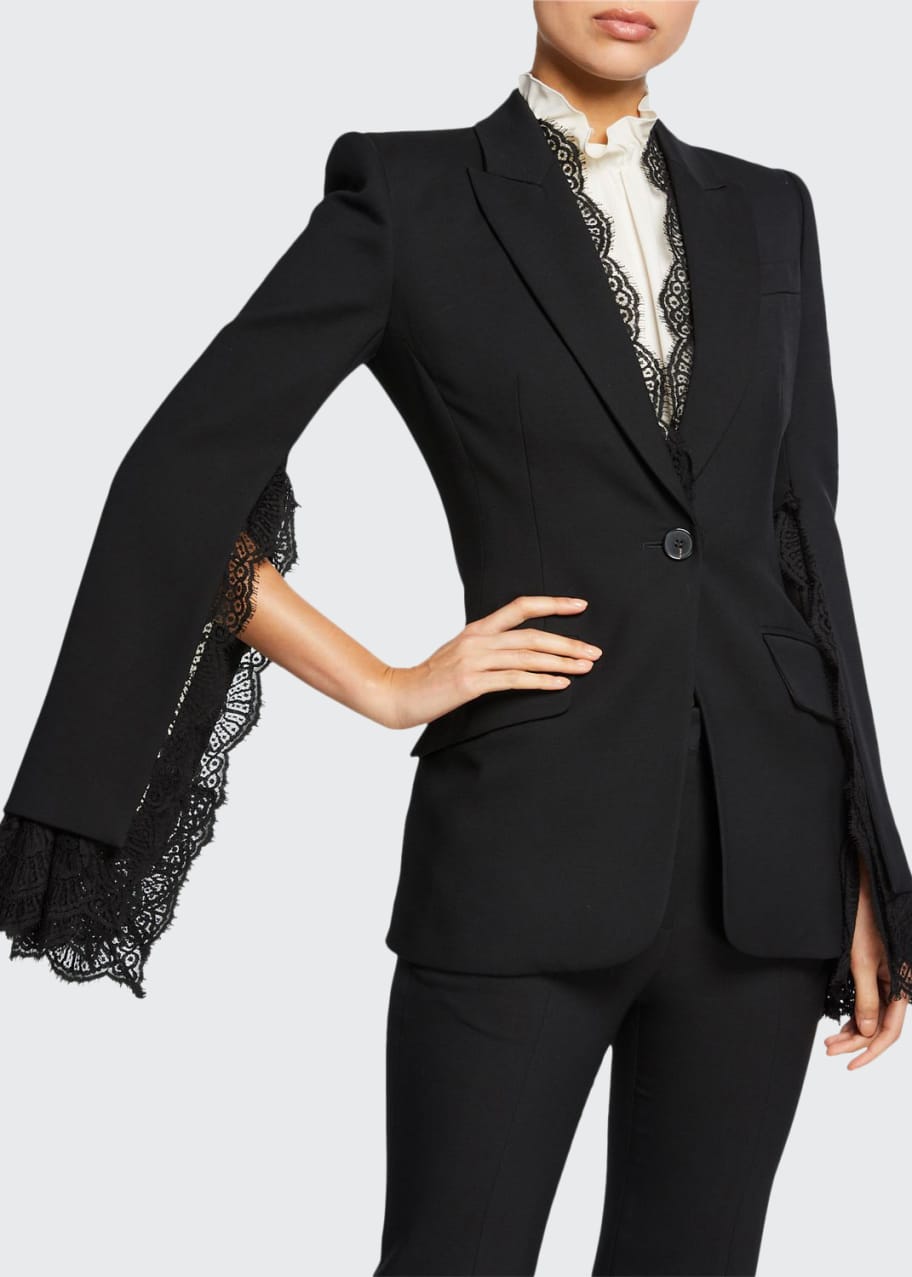 chinese dress ladies The Lace Trim Blazer – Find Your Piece Boutique main image 1
