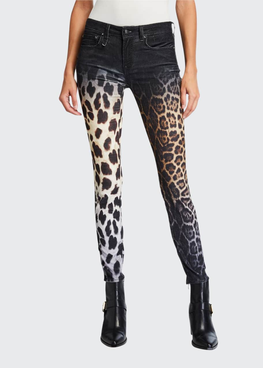 Image 1 of 1: Alison Leopard-Print Skinny Jeans