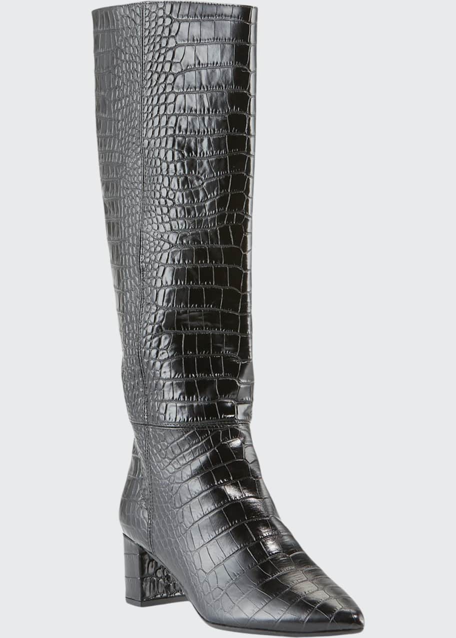 Aquatalia Karen Croc-Embossed Leather