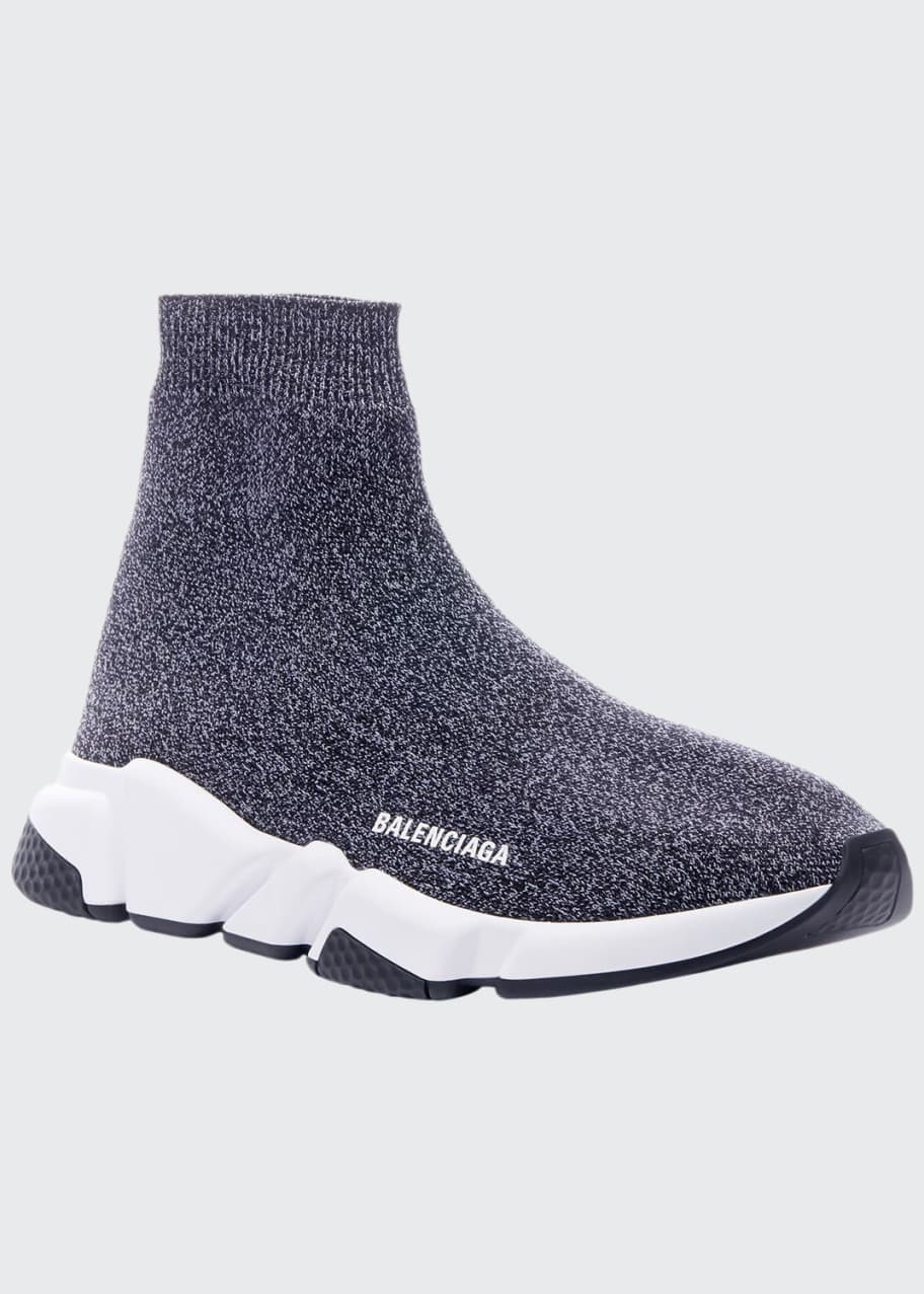 Image 1 of 1: Men's Speed Heathered Knit High-Top Sock Sneakers