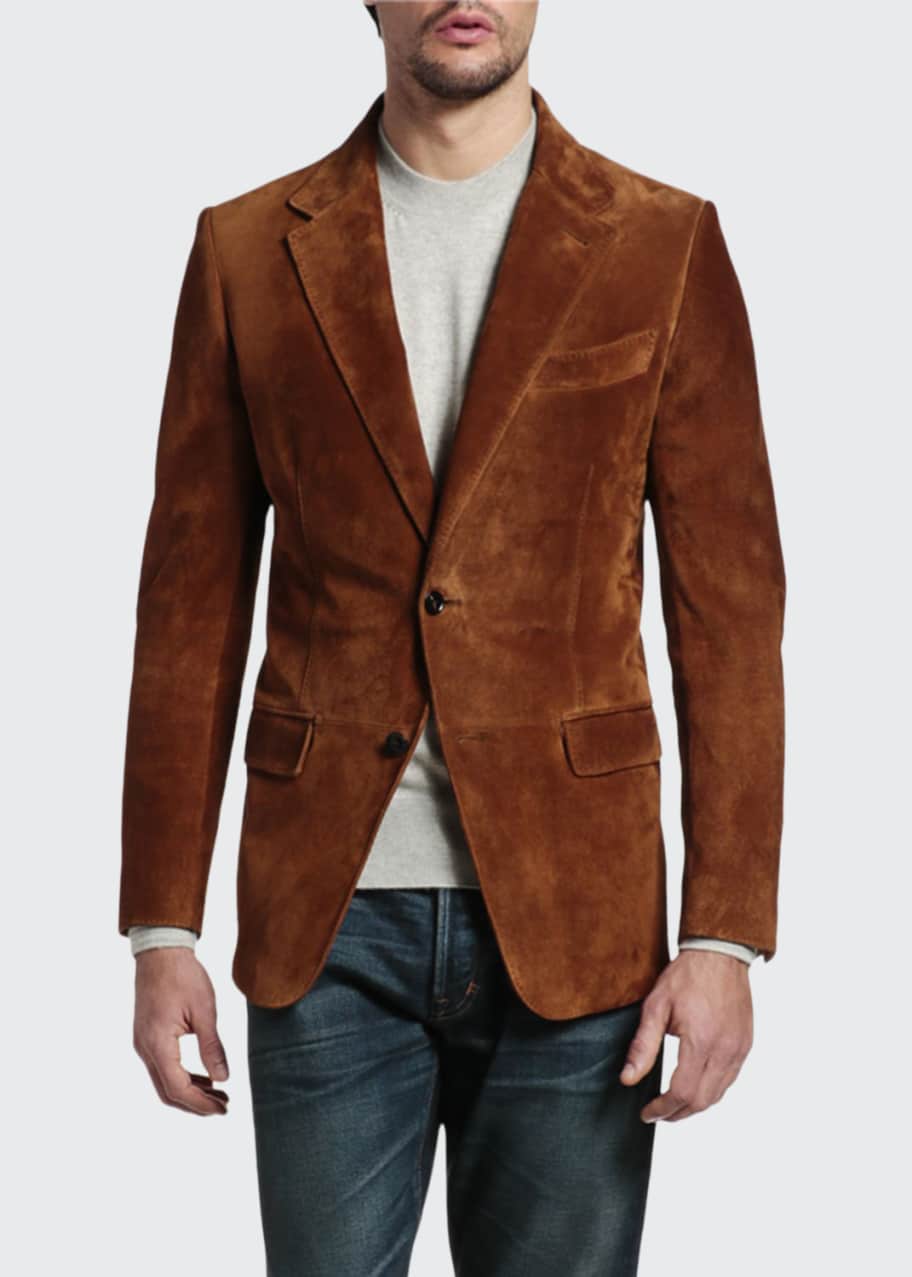 Mens suede blazer sale online