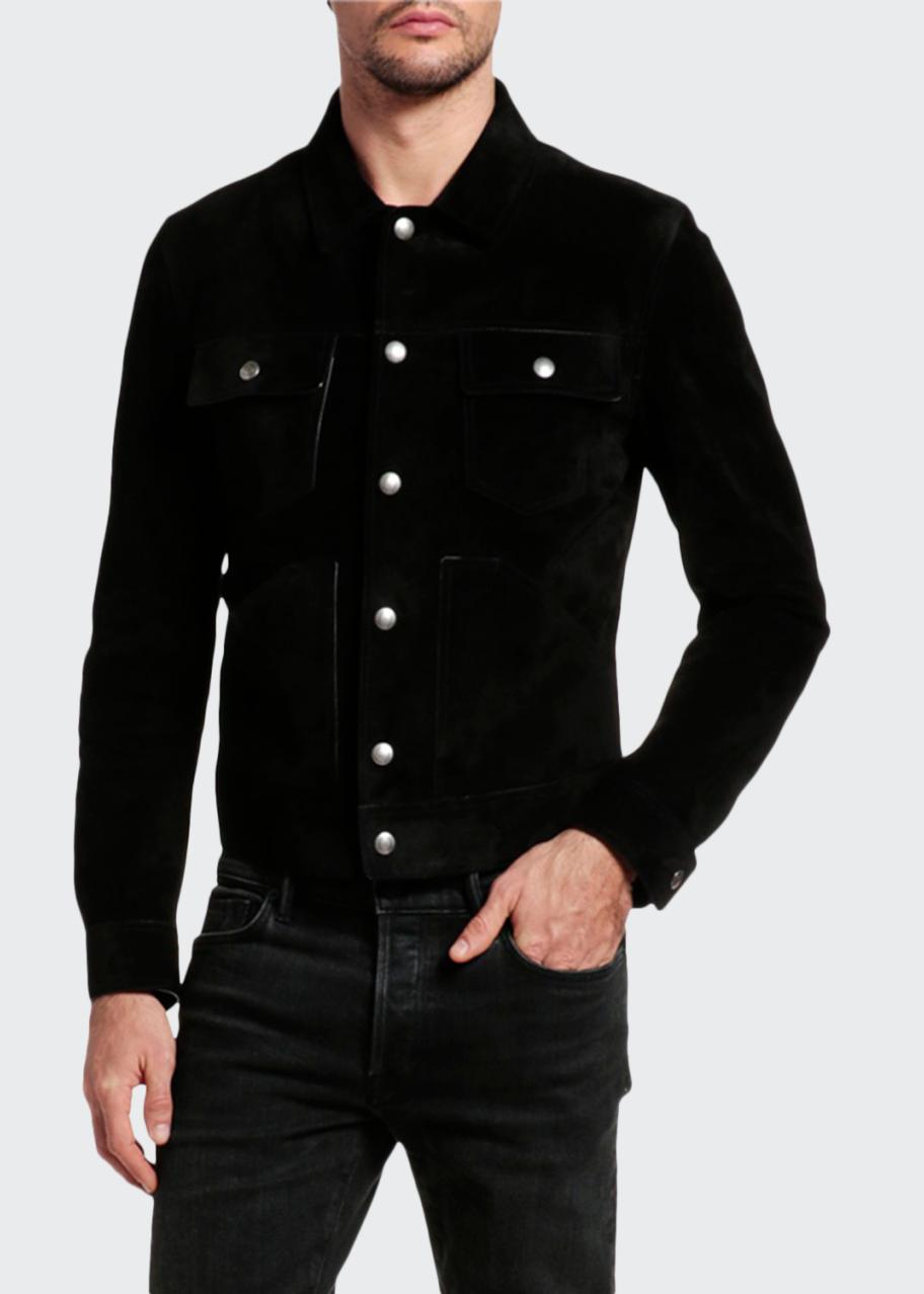 TOM FORD Men's Dark-Wash Suede Jacket - Bergdorf Goodman