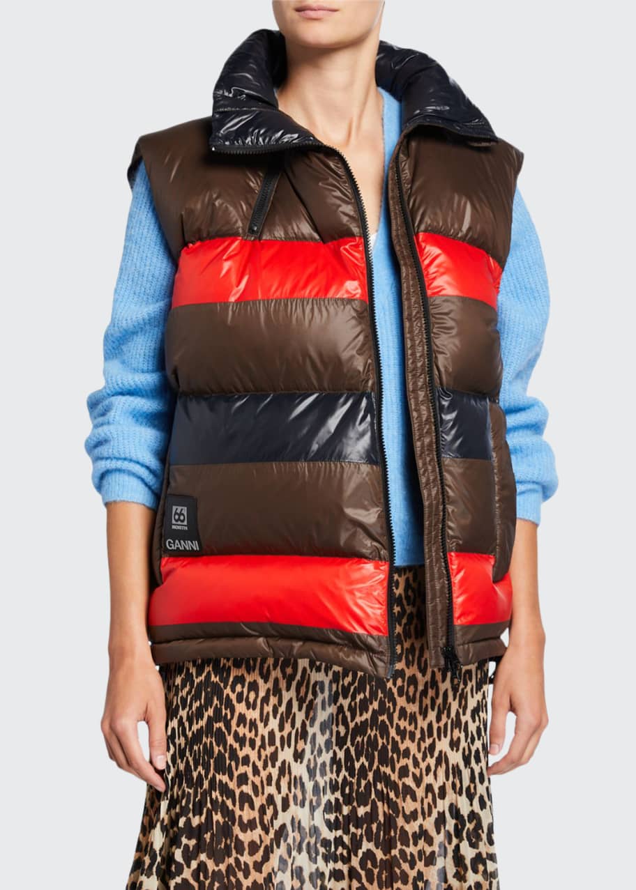 GANNI ダウンベスト 新品 GANNI Shiny Quilt Vest Black 定価51 700円 中綿 ベスト ダウン