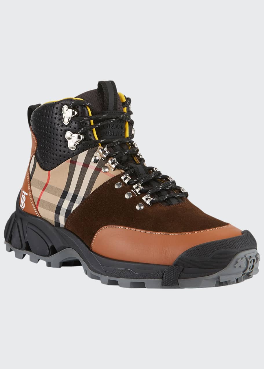 Adventurous Hiking Boots: Burberry Men's Vintage Check