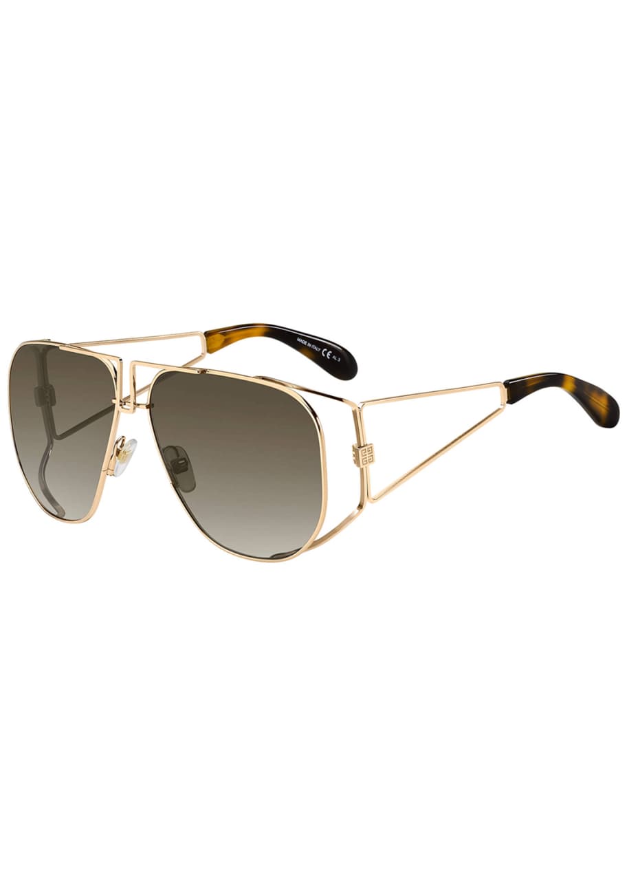 Image 1 of 1: Men's 4G Open Geometric Stainless Steel Sunglasses