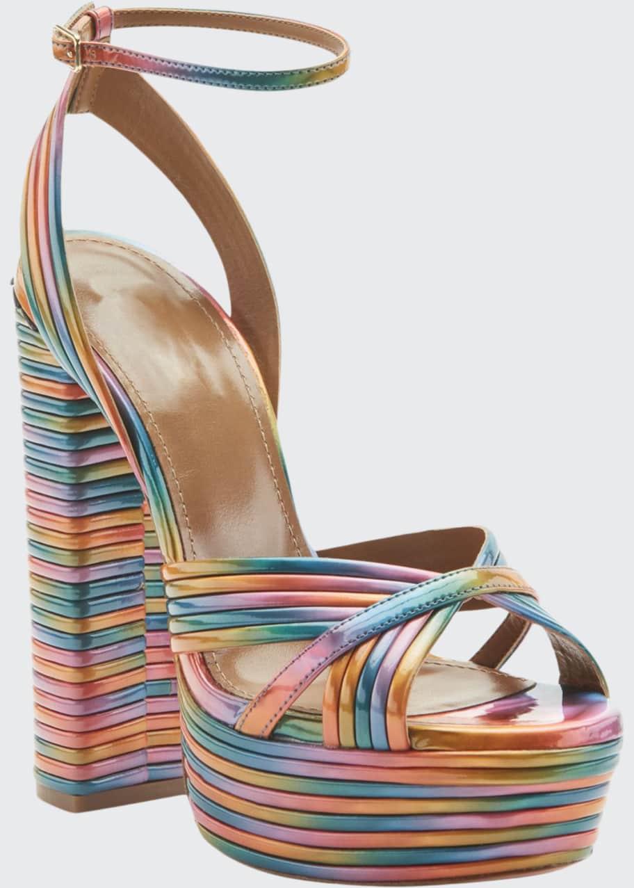 Aquazzura sundance platform rainbow sandals discount