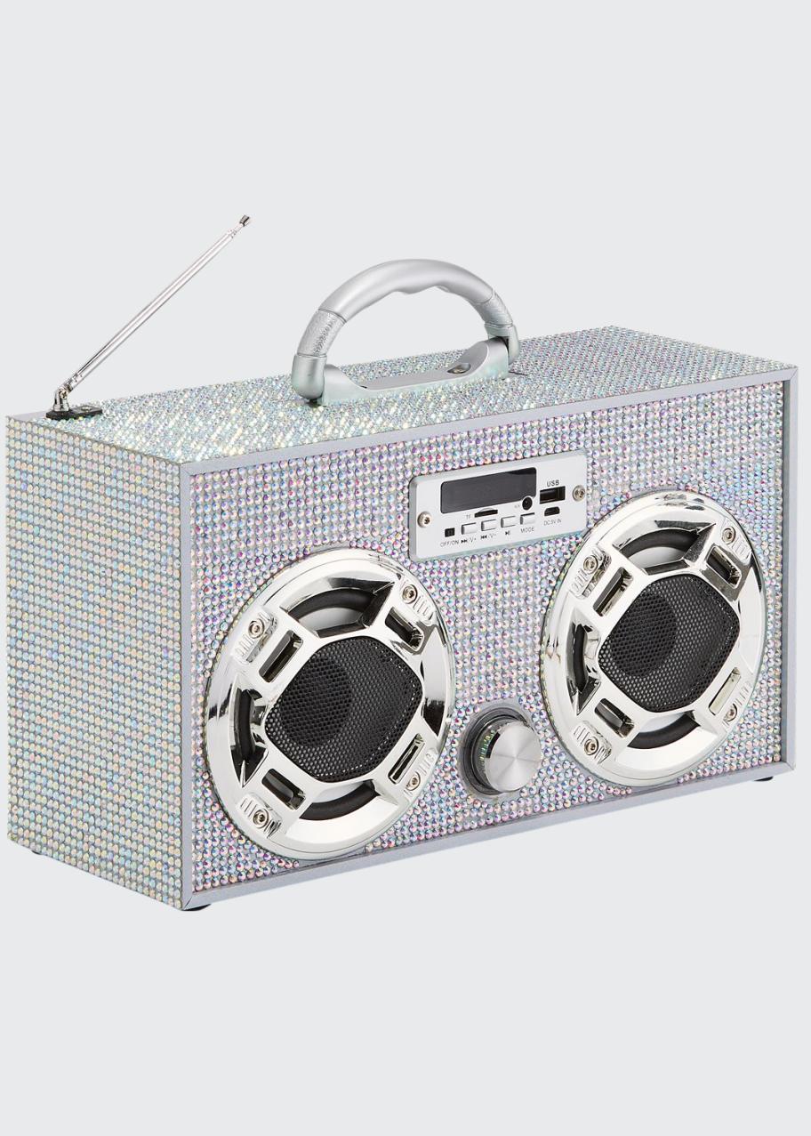 Wireless Express Retro Mini Bling Boombox w/ LED Dancing Speaker ...