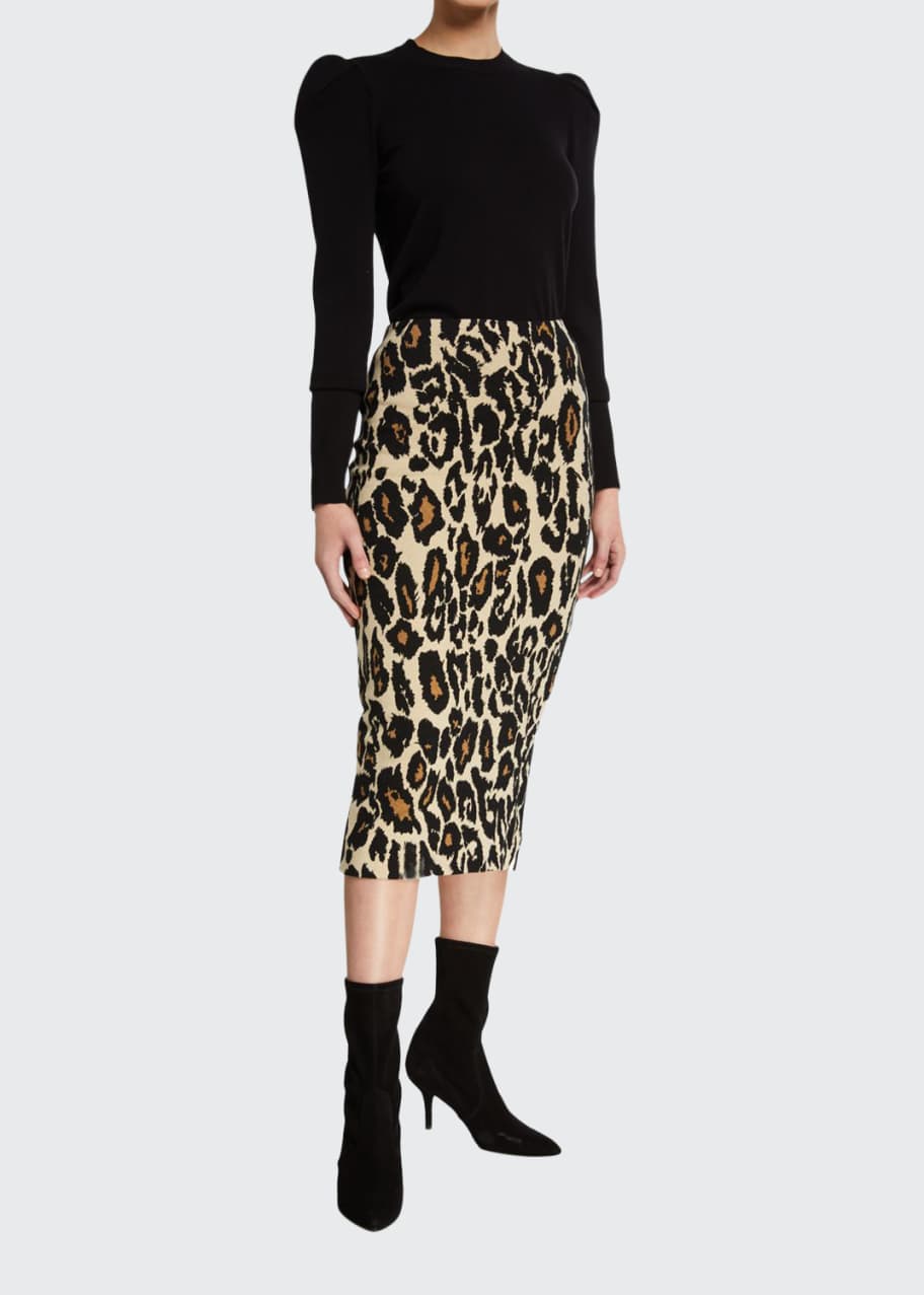 Dvf leopard outlet midi skirt