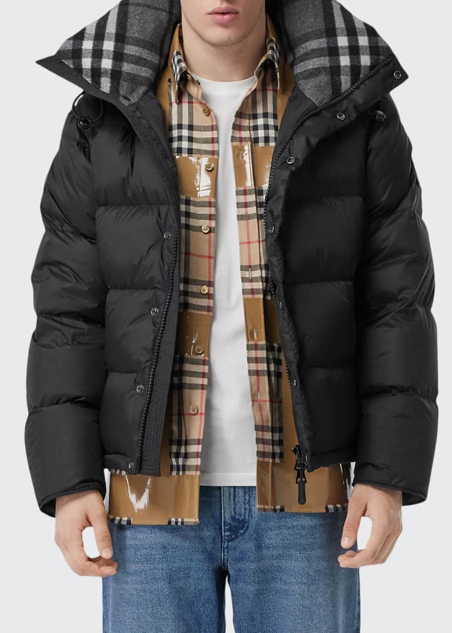 Image 1 of 1: Men's Lockwell Quilted Puffer Jacket w/ Signature Check Trim
