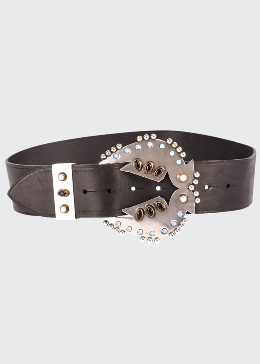 Isabel Marant Abigail Leather Belt w/ Bird Buckle Bergdorf Goodman