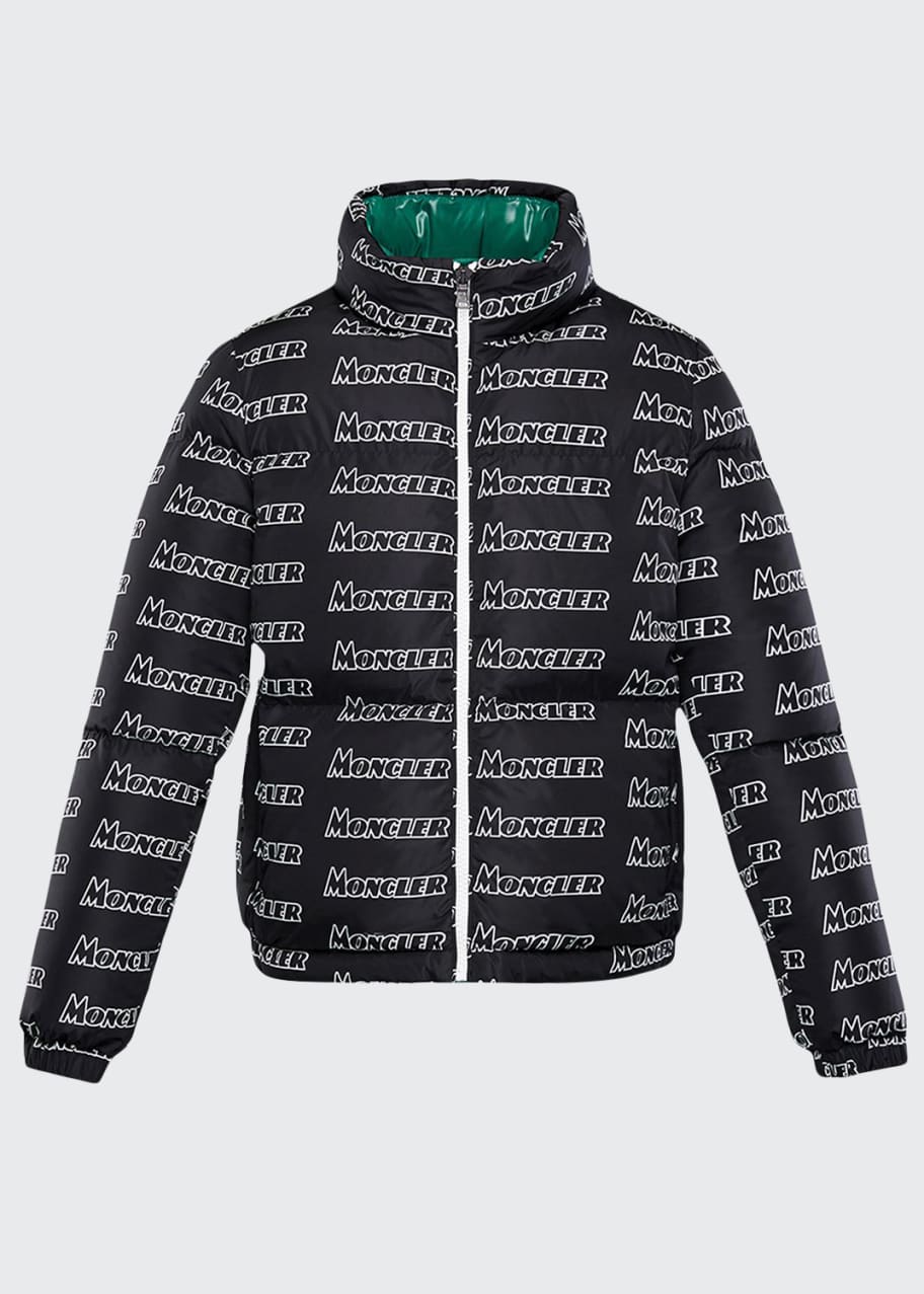 Image 1 of 1: Neal Logo-Text Puffer Coat, Size 4-6