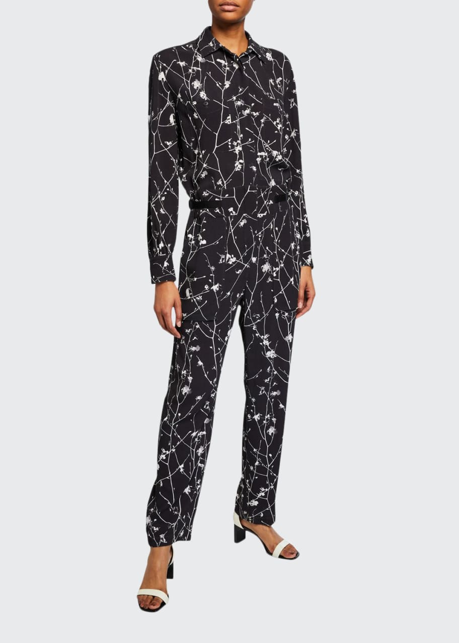Image 1 of 1: Therese Printed Long-Sleeve Jumpsuit