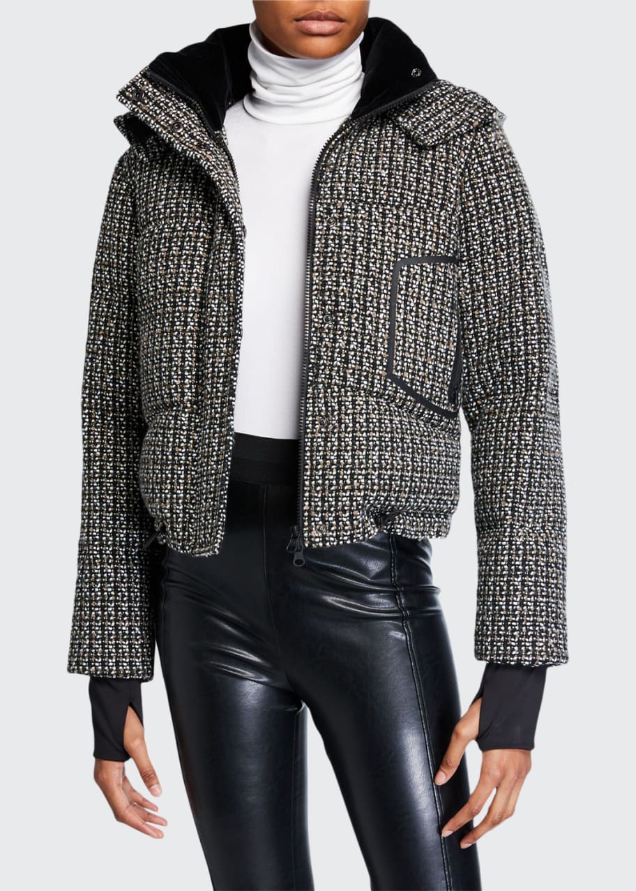 Blanc Noir Crop Boucle Puffer Jacket - Bergdorf Goodman