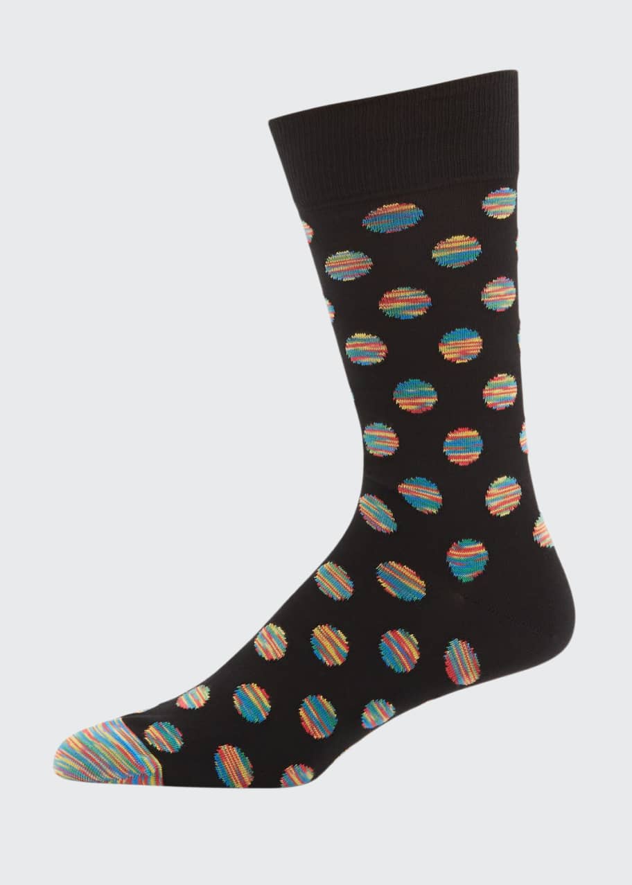 Image 1 of 1: Men's Space Polka Cotton-Blend Socks