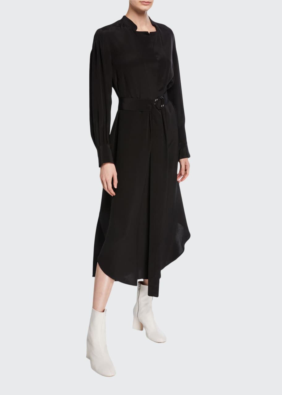 Rachel Comey Allium Belted Silk Long Sleeve Dress Bergdorf Goodman