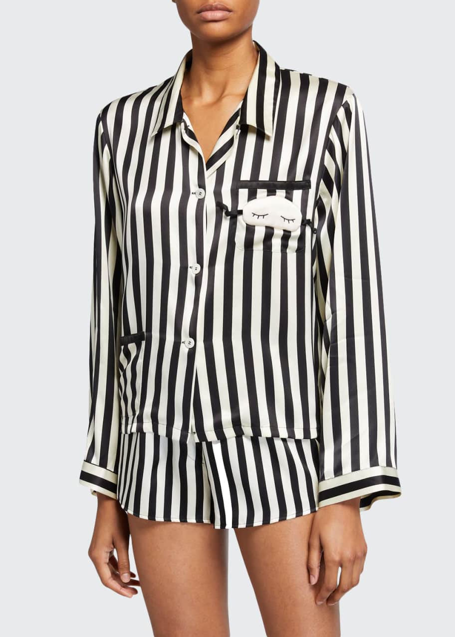 Image 1 of 1: Ruthie Mini Mask Silk Pajama Top