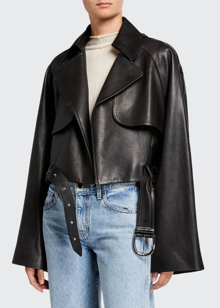 Image 1 of 1: Krista Leather Moto Jacket