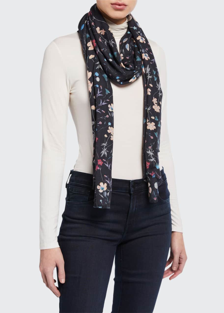 Image 1 of 1: Night Garden Modal-Cashmere Scarf