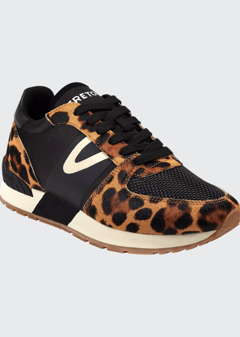 Tretorn Loyola 10 Leopard Print Fur Trainer Sneakers Bergdorf