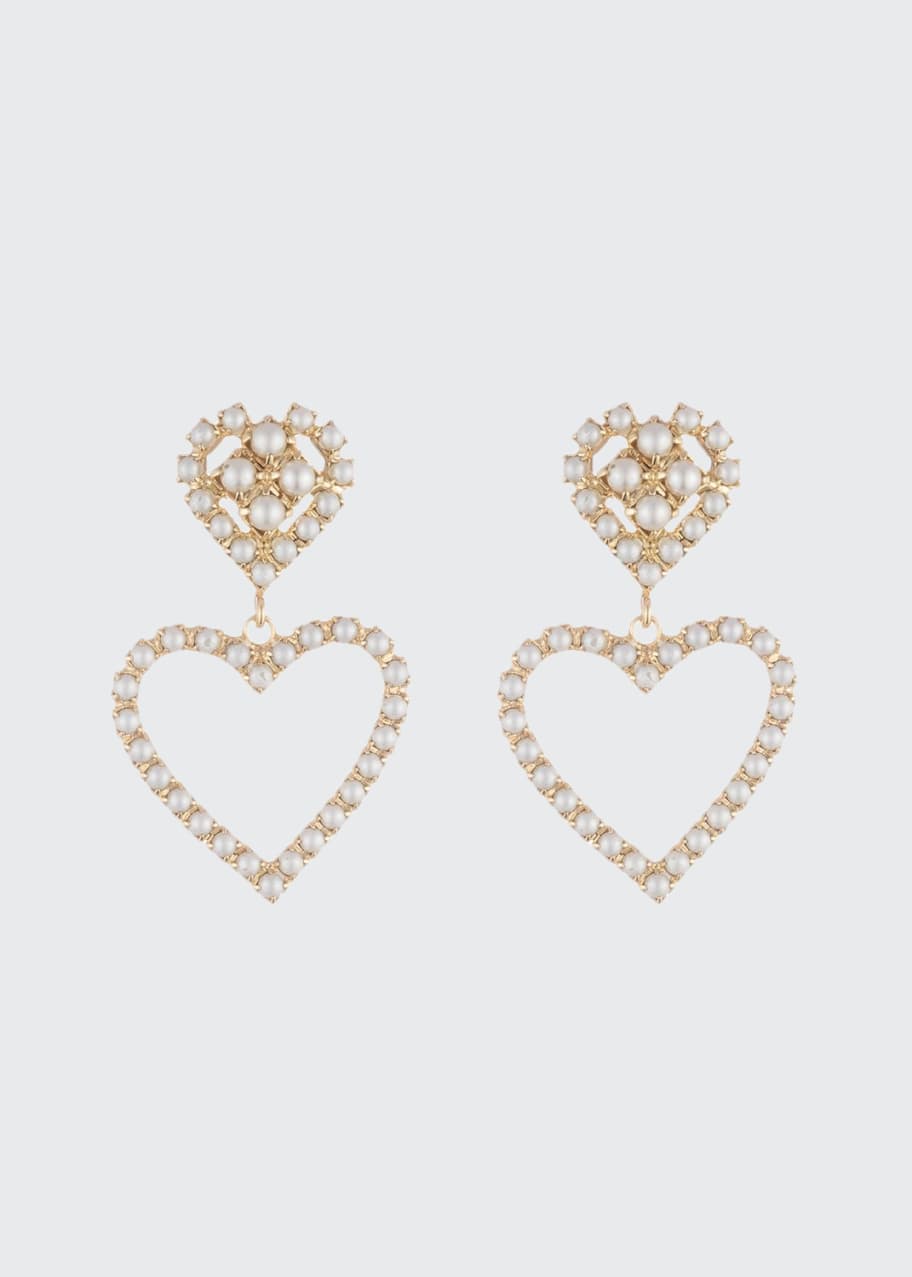 Dannijo Fiona Pearly Heart Drop Earrings Bergdorf Goodman