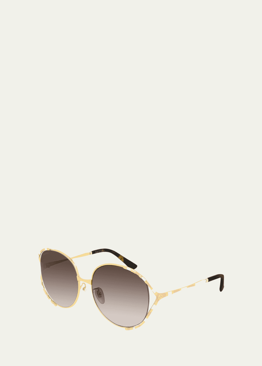 gucci round metal sunglasses