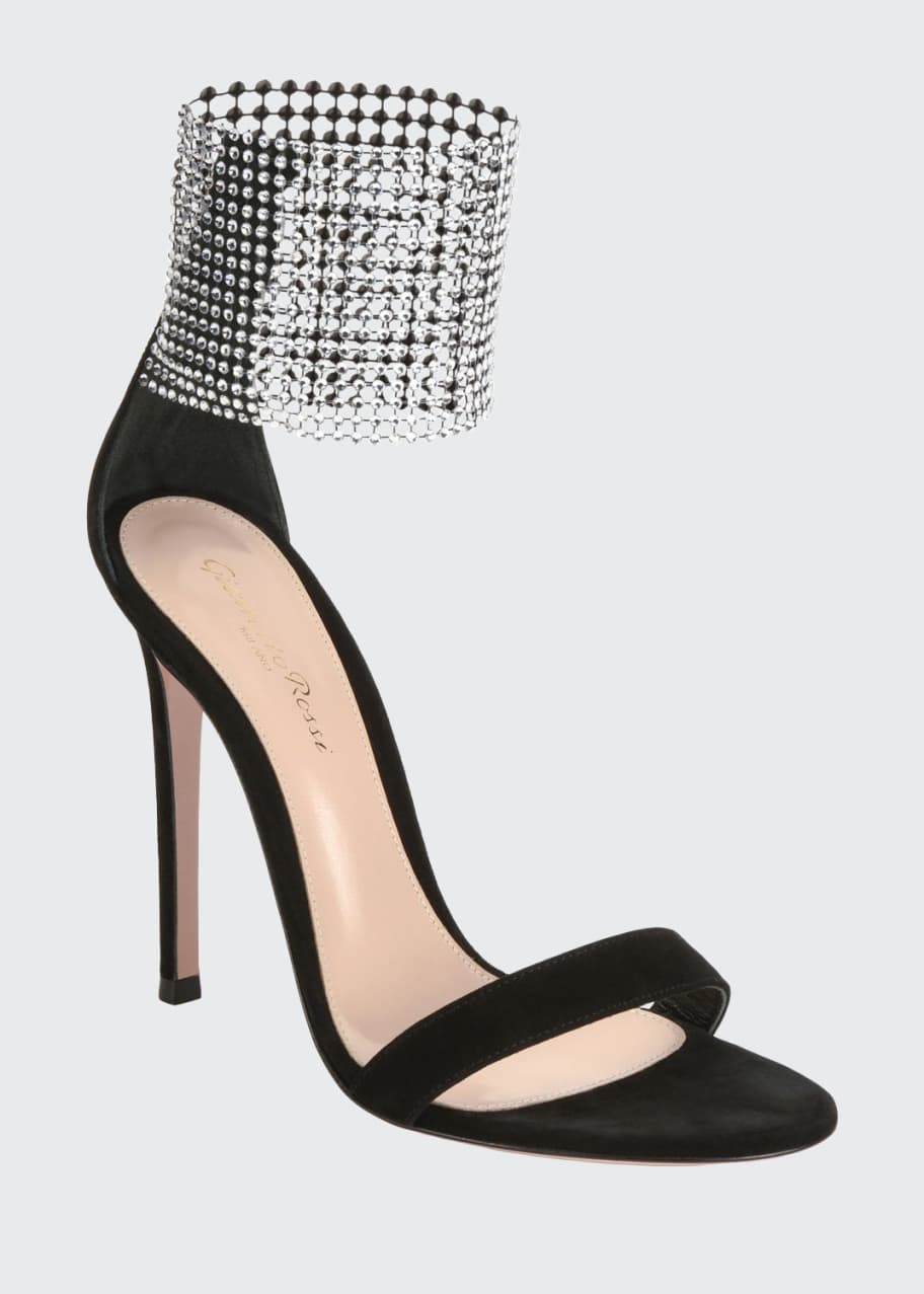 Gianvito Rossi High Sandals with Crystal Cuff - Bergdorf Goodman