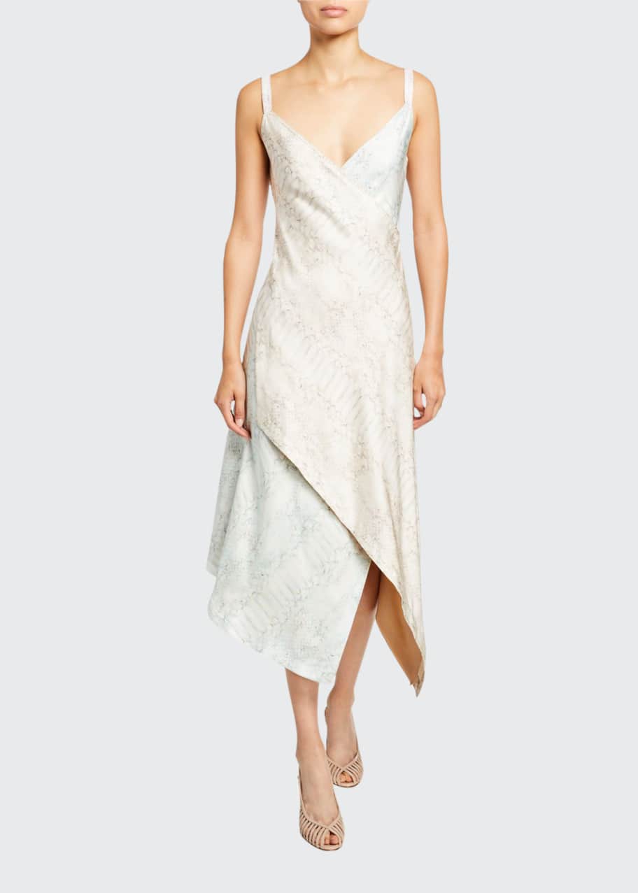 Image 1 of 1: Multi-Print Silk Turtleneck Dress