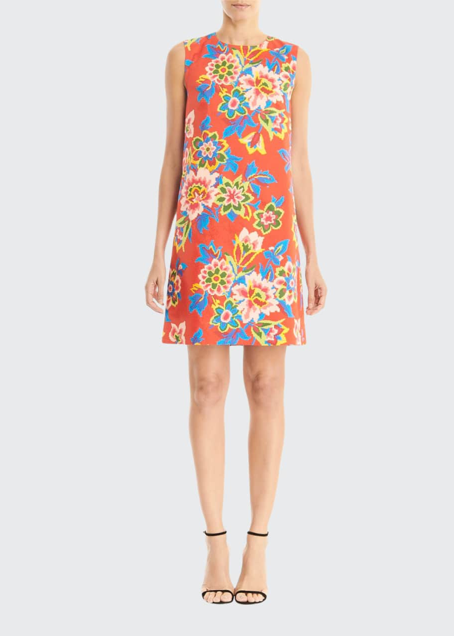 Carolina Herrera Floral Sleeveless Shift Dress - Bergdorf Goodman