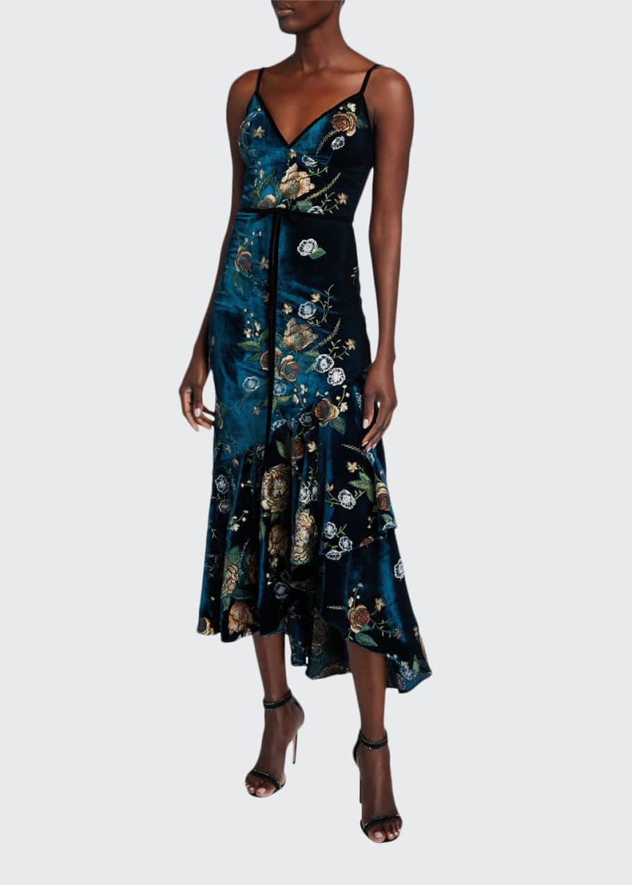Marchesa notte embroidered cocktail dress sale