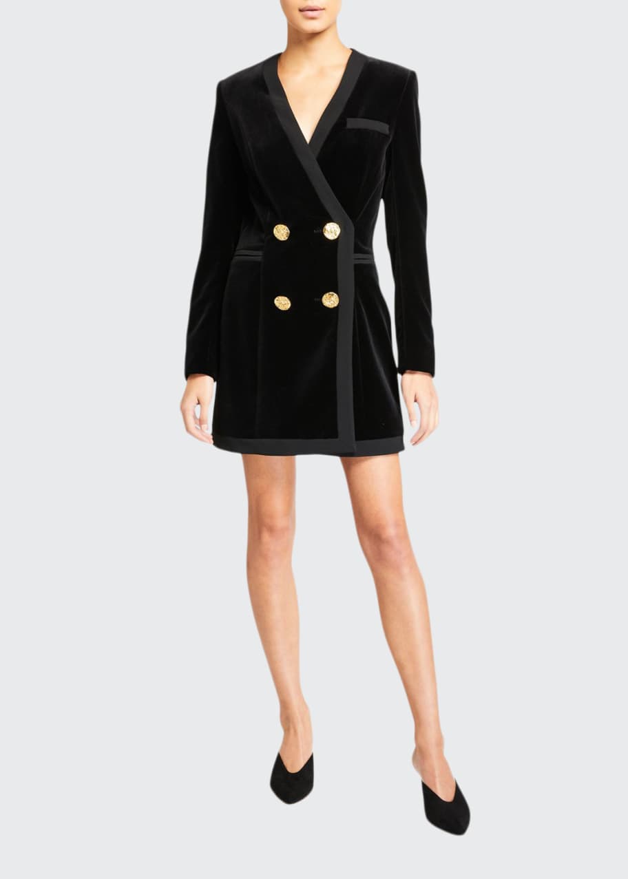 black velvet blazer dress Golden Hour Velvet Blazer Dress