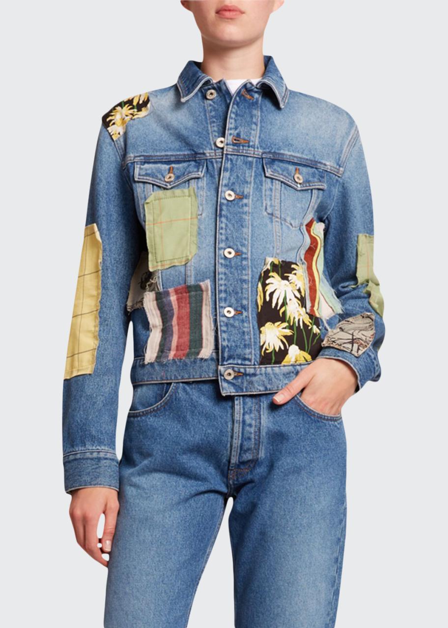 LOEWE Patchwork Denim Jacket - Bergdorf Goodman