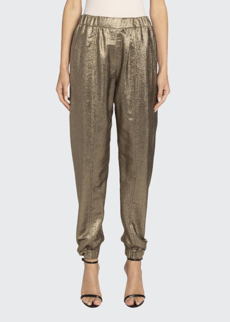 gold lame pants mens
