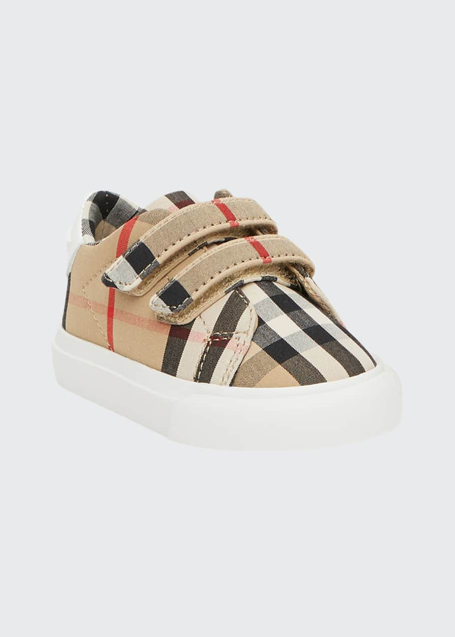 Image 1 of 1: Markham Check Grip-Strap Sneaker, Baby