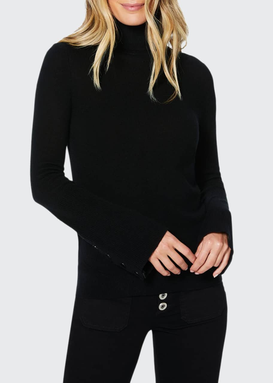 Ramy Brook Kathy Wool-Cashmere Turtleneck Sweater with Snaps - Bergdorf  Goodman