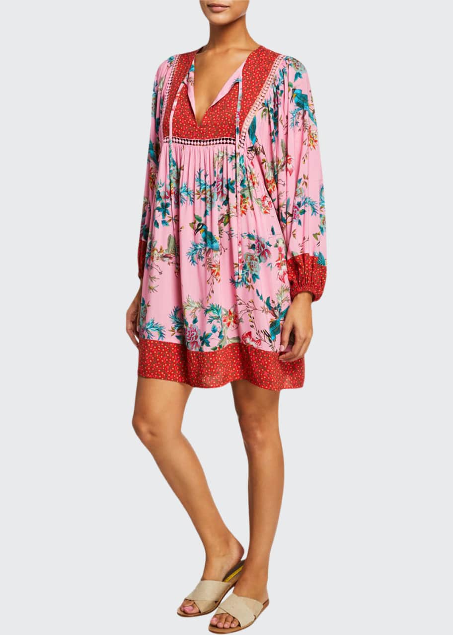 Johnny Was Malakye Long-Sleeve Coverup Dress - Bergdorf Goodman