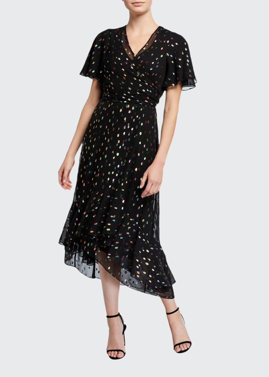 Dvf metallic wrap dress sale