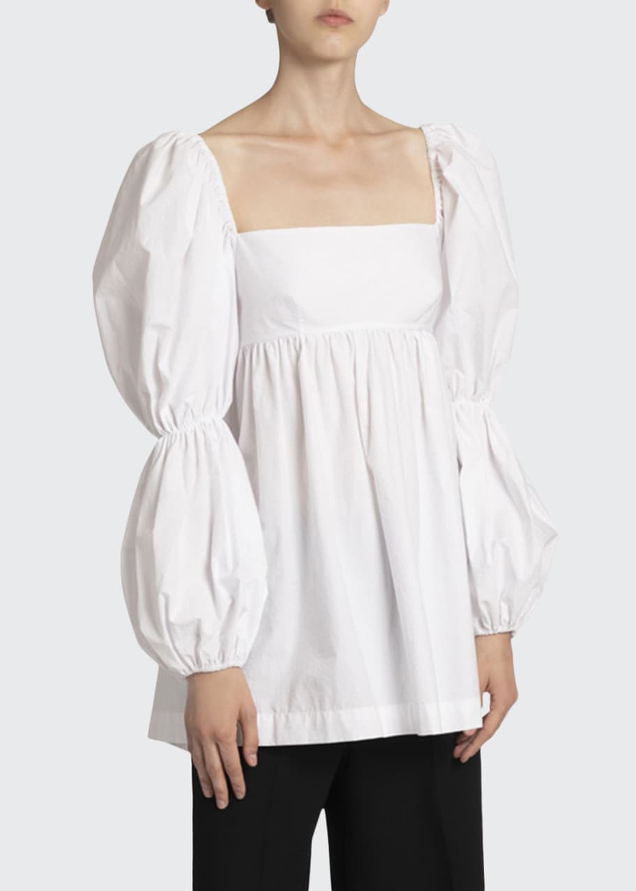 Image 1 of 1: Kayla Square-Neck Puff-Sleeve Top