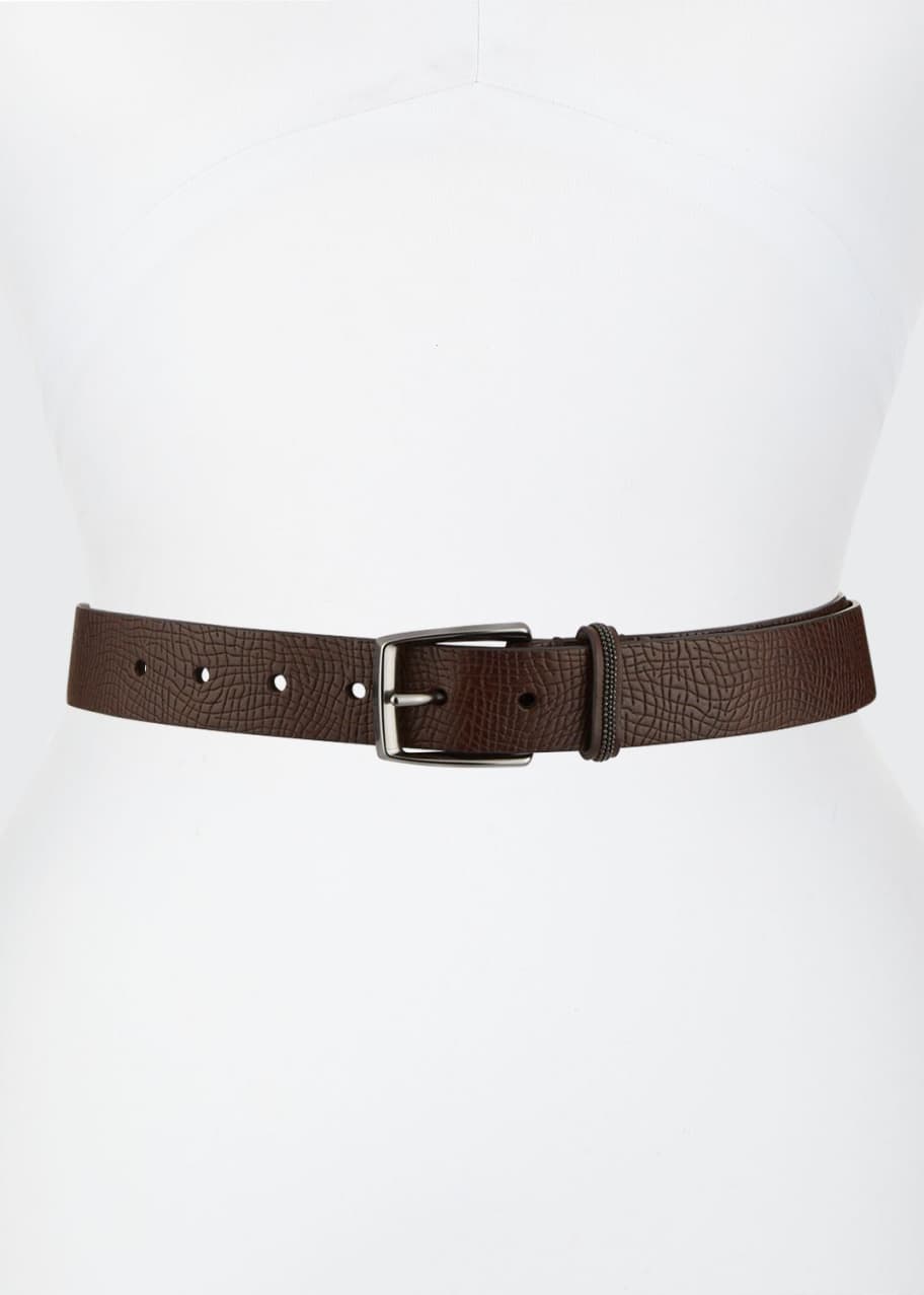Image 1 of 1: Cracked Leather Belt w/ Monili Belt Loop