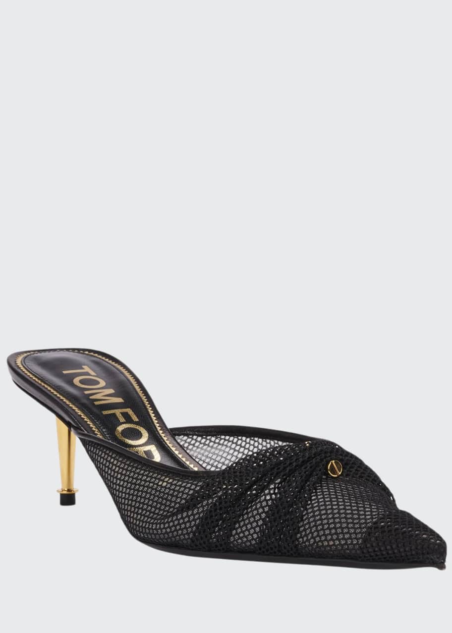 Image 1 of 1: Piercing Mesh Pointed Mules