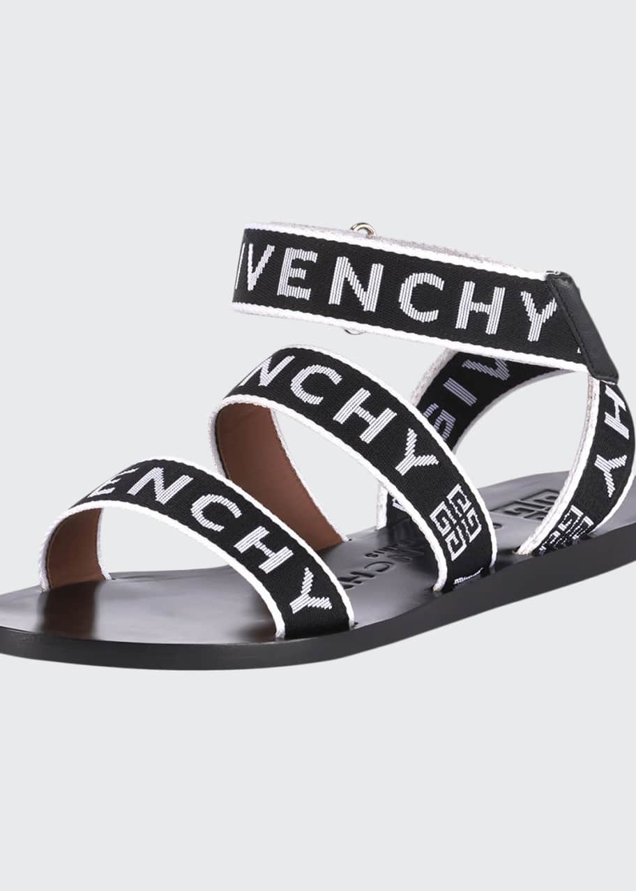 Givenchy logo web flat sandals top