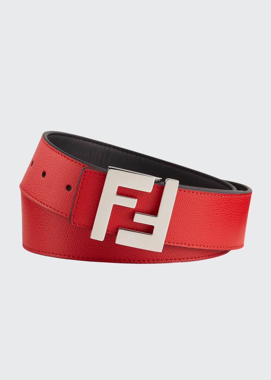 Image 1 of 1: Men's FF-Buckle Leather Belt