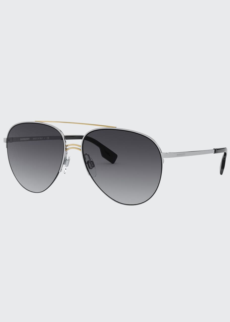 Image 1 of 1: Steel Aviator Sunglasses