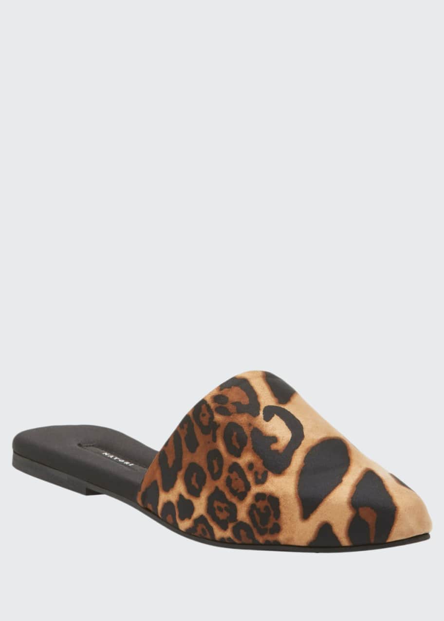 Image 1 of 1: Luxe Leopard-Printed Mule Slippers