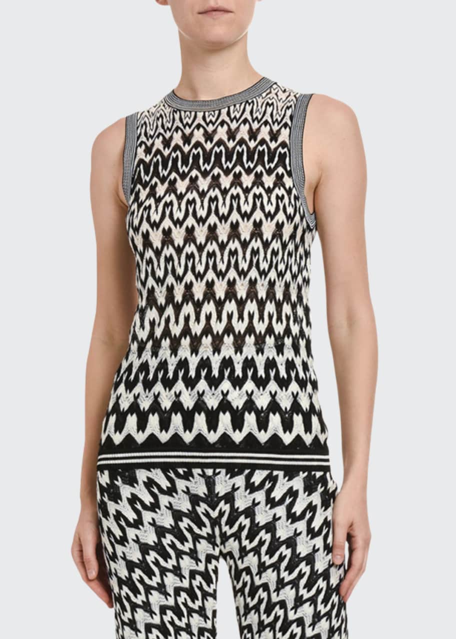 Image 1 of 1: Zigzag Knit Tank Top