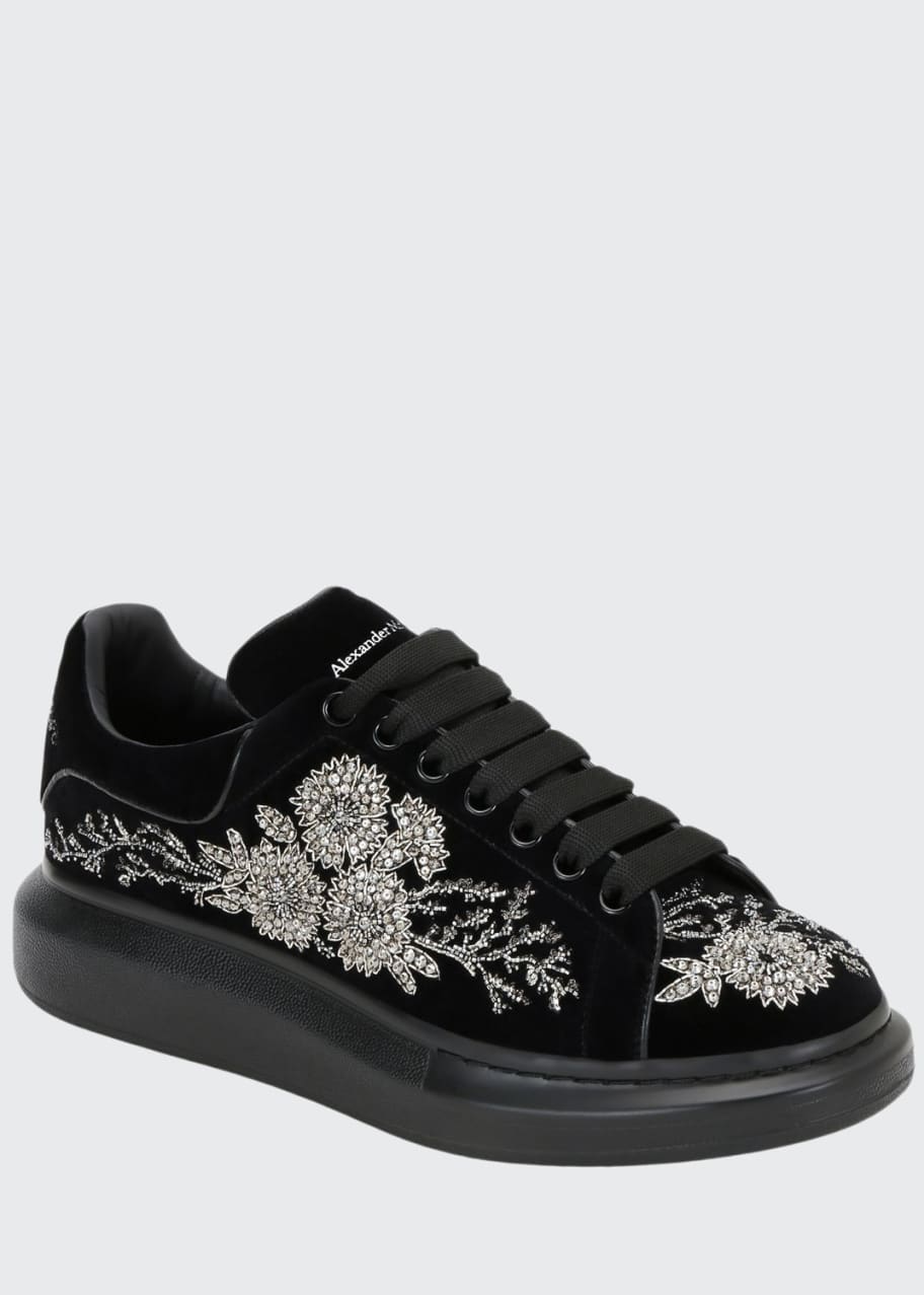 Image 1 of 1: Men's Embellished Velvet Oversized Sneakers